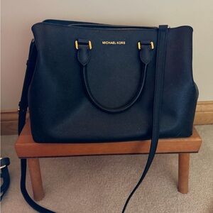 Michael Kors Black Satchel with Gold Accents